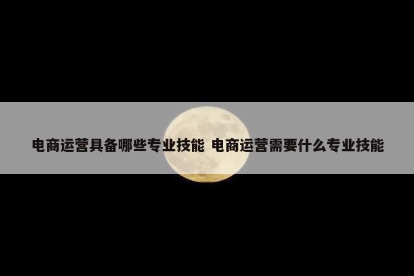 电商运营具备哪些专业技能 电商运营需要什么专业技能