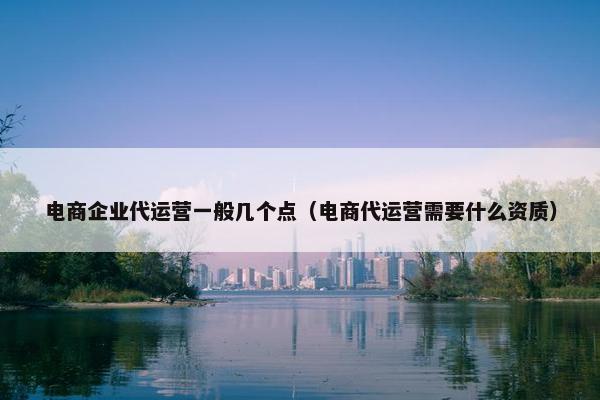 电商企业代运营一般几个点（电商代运营需要什么资质）