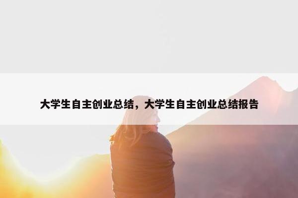 大学生自主创业总结，大学生自主创业总结报告