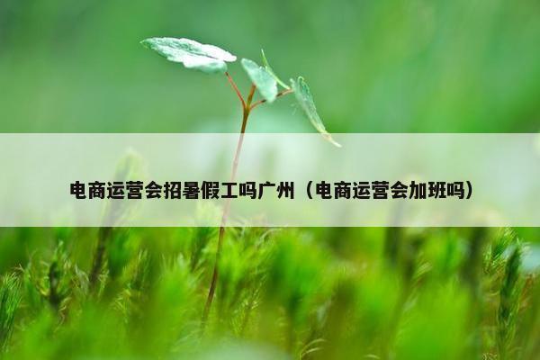 电商运营会招暑假工吗广州（电商运营会加班吗）