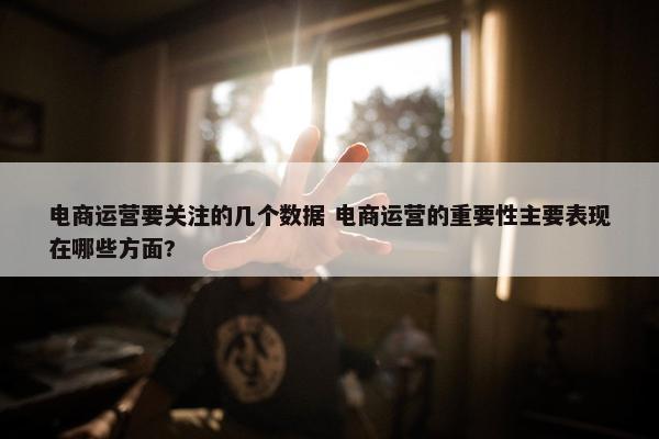 电商运营要关注的几个数据 电商运营的重要性主要表现在哪些方面?