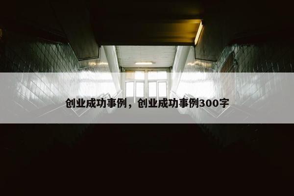 创业成功事例，创业成功事例300字