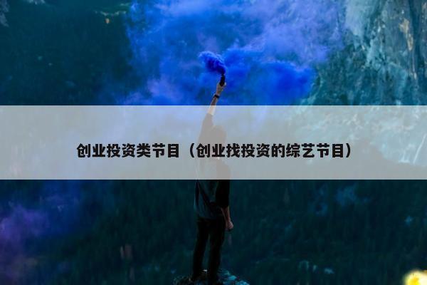 创业投资类节目（创业找投资的综艺节目）