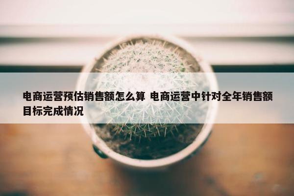 电商运营预估销售额怎么算 电商运营中针对全年销售额目标完成情况