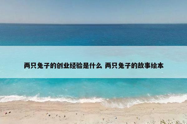 两只兔子的创业经验是什么 两只兔子的故事绘本