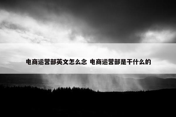 电商运营部英文怎么念 电商运营部是干什么的