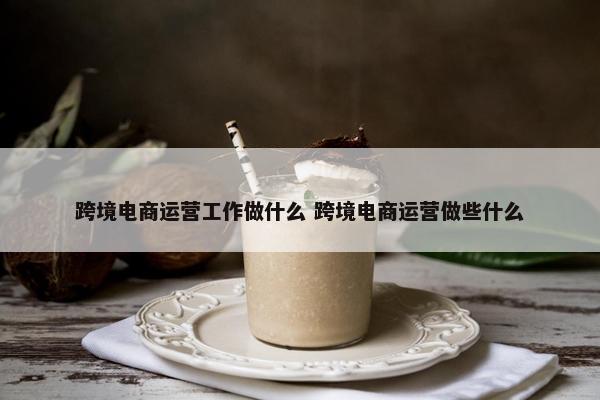 跨境电商运营工作做什么 跨境电商运营做些什么