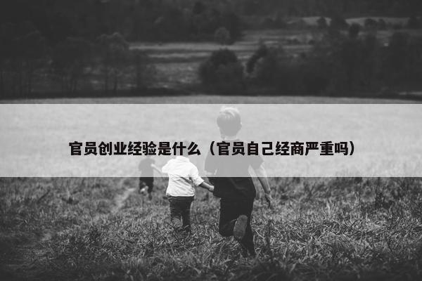 官员创业经验是什么（官员自己经商严重吗）