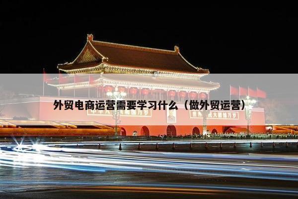 外贸电商运营需要学习什么（做外贸运营）