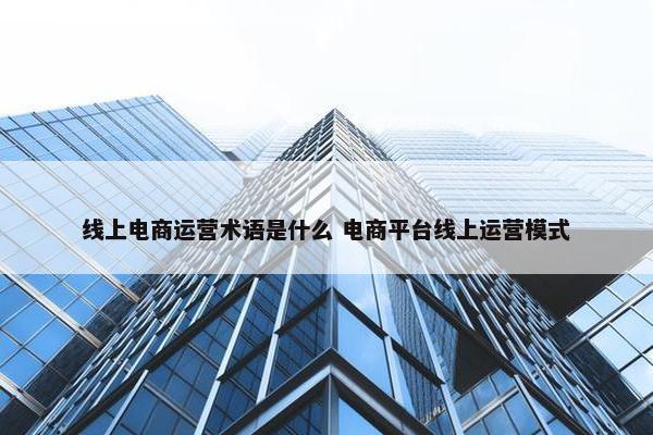 线上电商运营术语是什么 电商平台线上运营模式