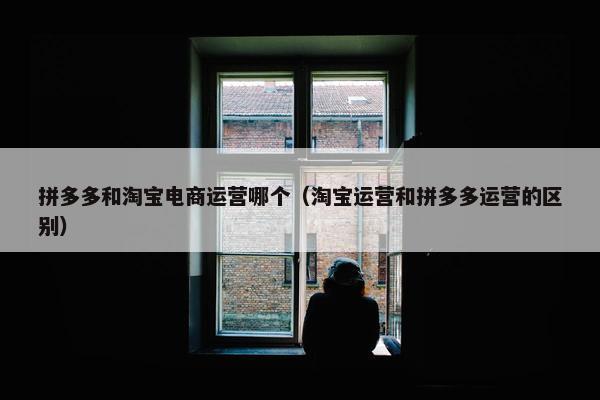 拼多多和淘宝电商运营哪个（淘宝运营和拼多多运营的区别）