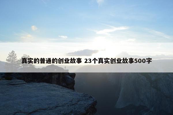 真实的普通的创业故事 23个真实创业故事500字