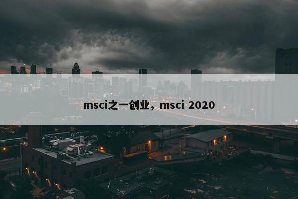 msci之一创业，msci 2020