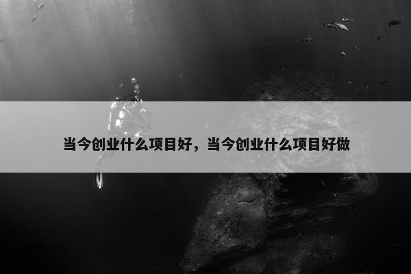 当今创业什么项目好，当今创业什么项目好做