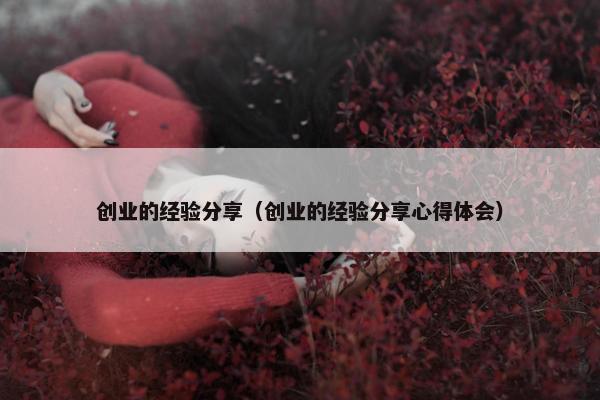 创业的经验分享（创业的经验分享心得体会）