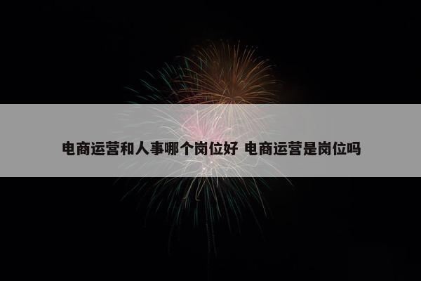 电商运营和人事哪个岗位好 电商运营是岗位吗