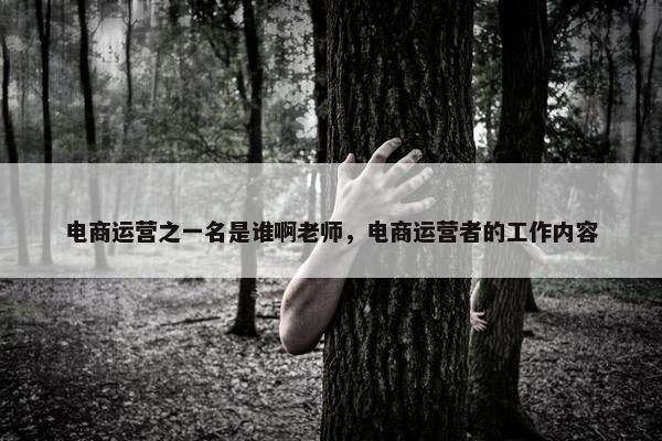 电商运营之一名是谁啊老师，电商运营者的工作内容