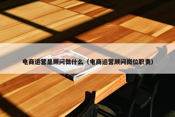 电商运营是顾问做什么（电商运营顾问岗位职责）