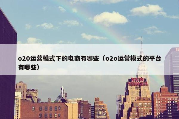 o20运营模式下的电商有哪些（o2o运营模式的平台有哪些）