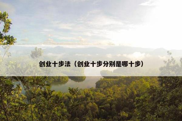 创业十步法（创业十步分别是哪十步）