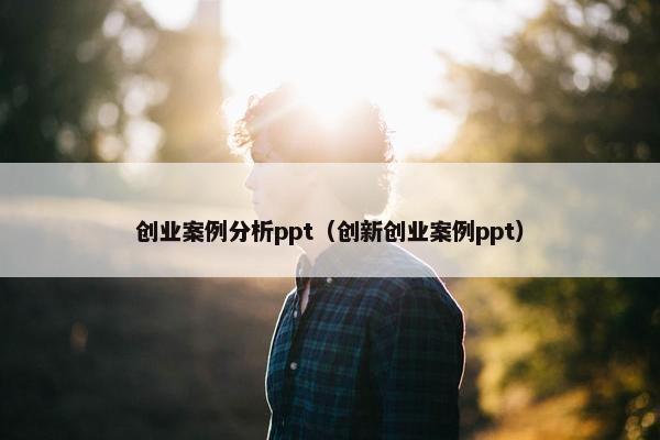 创业案例分析ppt（创新创业案例ppt）