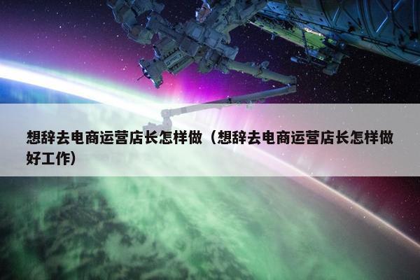 想辞去电商运营店长怎样做（想辞去电商运营店长怎样做好工作）