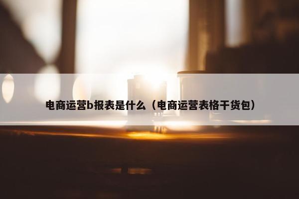 电商运营b报表是什么（电商运营表格干货包）