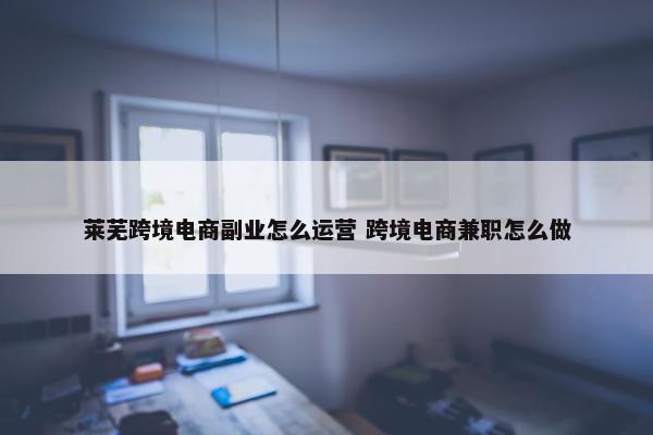 莱芜跨境电商副业怎么运营 跨境电商兼职怎么做