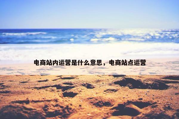 电商站内运营是什么意思，电商站点运营