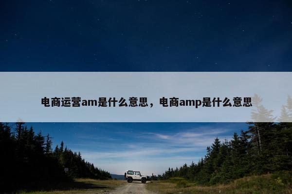 电商运营am是什么意思，电商amp是什么意思