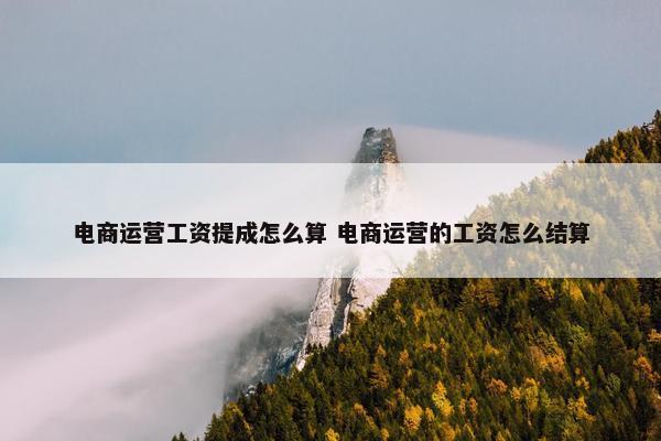 电商运营工资提成怎么算 电商运营的工资怎么结算