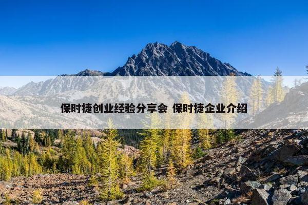 保时捷创业经验分享会 保时捷企业介绍