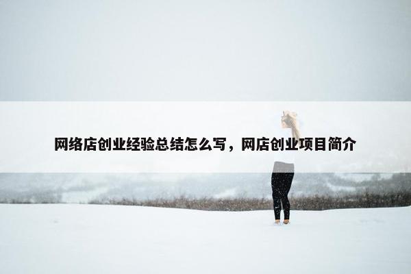 网络店创业经验总结怎么写，网店创业项目简介