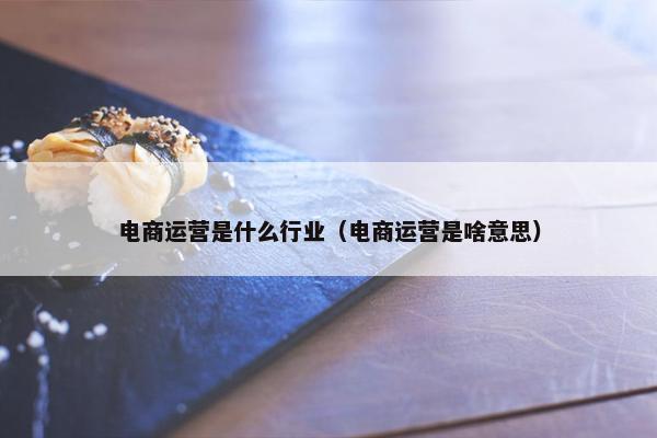 电商运营是什么行业（电商运营是啥意思）