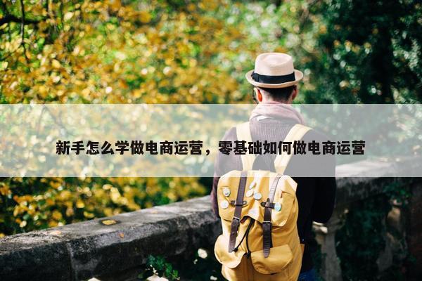 新手怎么学做电商运营，零基础如何做电商运营