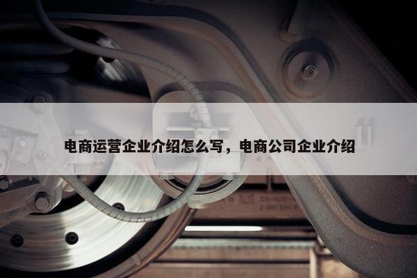 电商运营企业介绍怎么写，电商公司企业介绍