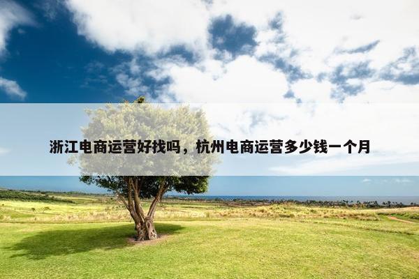 浙江电商运营好找吗，杭州电商运营多少钱一个月