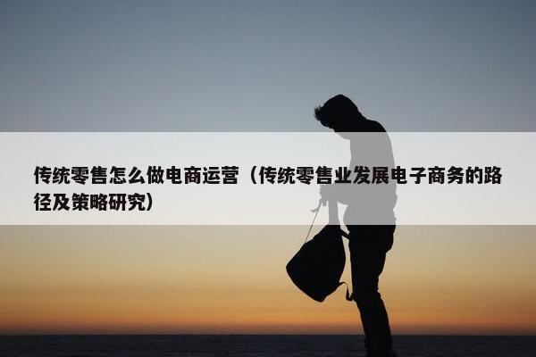 传统零售怎么做电商运营（传统零售业发展电子商务的路径及策略研究）