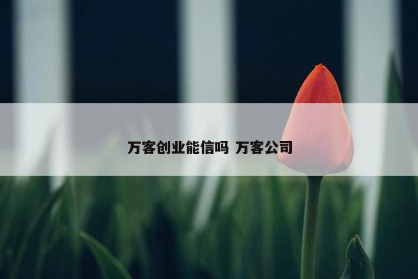 万客创业能信吗 万客公司