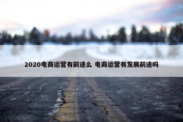 2020电商运营有前途么 电商运营有发展前途吗