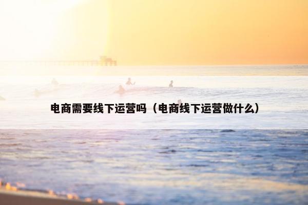 电商需要线下运营吗（电商线下运营做什么）