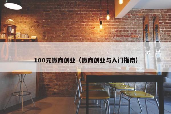 100元微商创业（微商创业与入门指南）