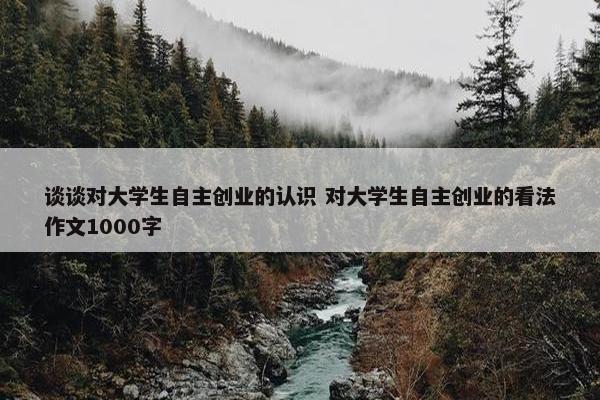 谈谈对大学生自主创业的认识 对大学生自主创业的看法作文1000字