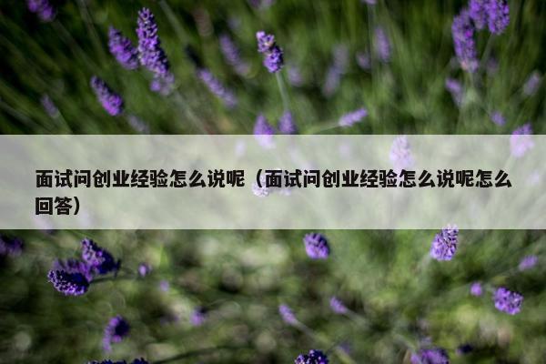 面试问创业经验怎么说呢（面试问创业经验怎么说呢怎么回答）