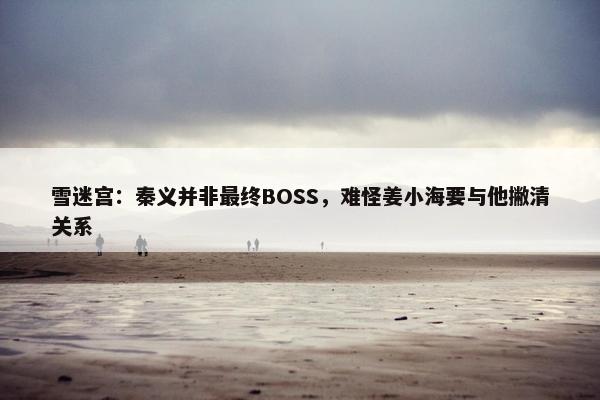 雪迷宫：秦义并非最终BOSS，难怪姜小海要与他撇清关系