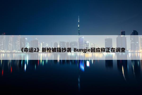 《命运2》新枪被指抄袭 Bungie回应称正在调查