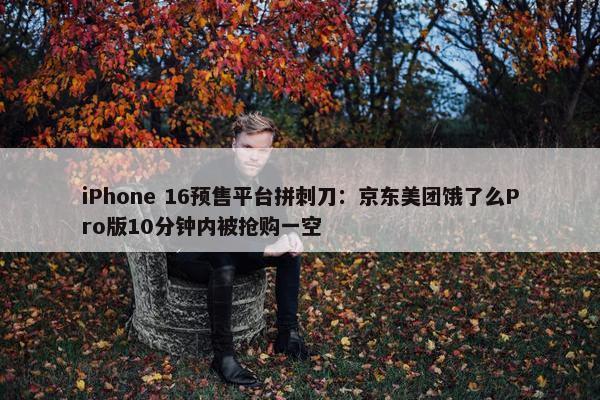 iPhone 16预售平台拼刺刀：京东美团饿了么Pro版10分钟内被抢购一空