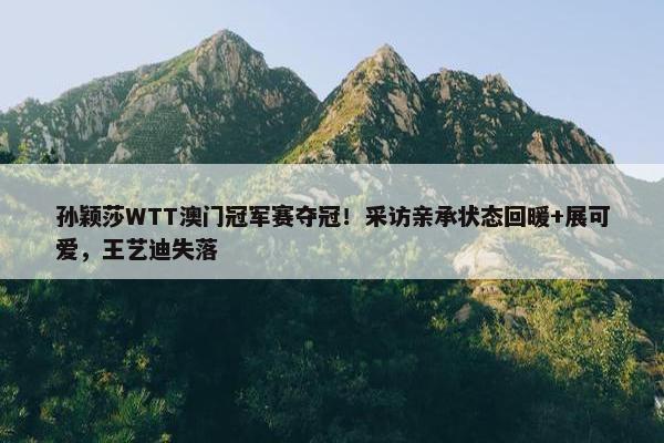 孙颖莎WTT澳门冠军赛夺冠！采访亲承状态回暖+展可爱，王艺迪失落