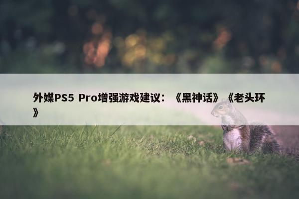 外媒PS5 Pro增强游戏建议：《黑神话》《老头环》