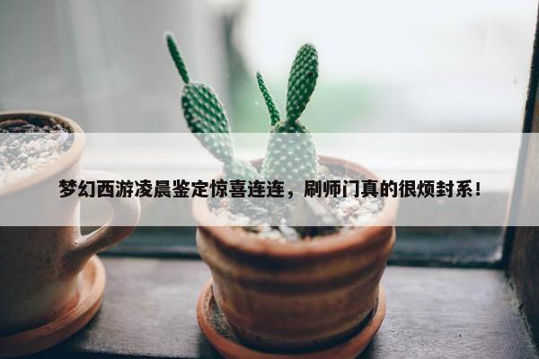 梦幻西游凌晨鉴定惊喜连连，刷师门真的很烦封系！